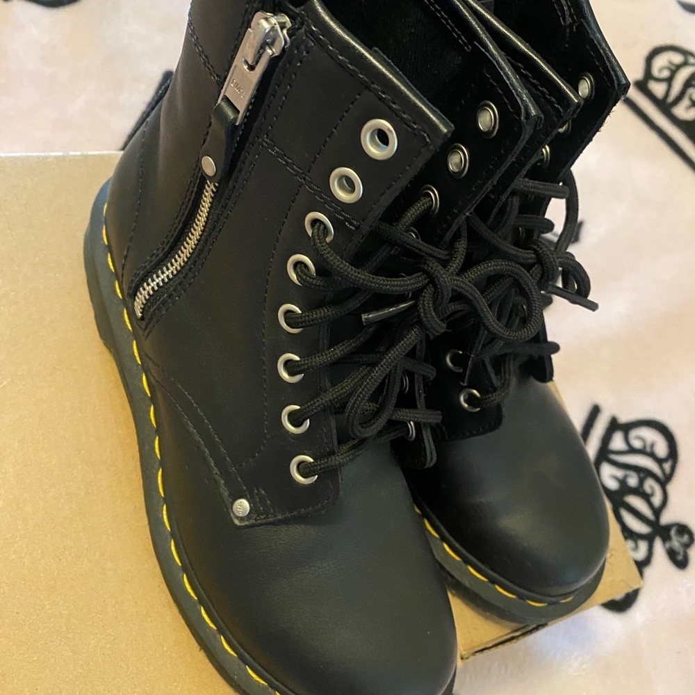 Dr.Martens 1460 Twin zip leather lace up boots size 6 - Picture 4 of 14